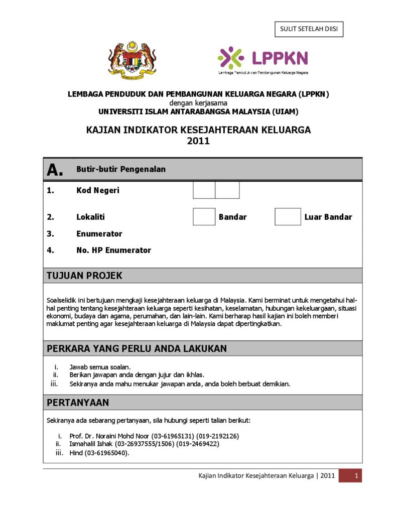 Indeks Kesejahteraan Keluarga 2011 bm